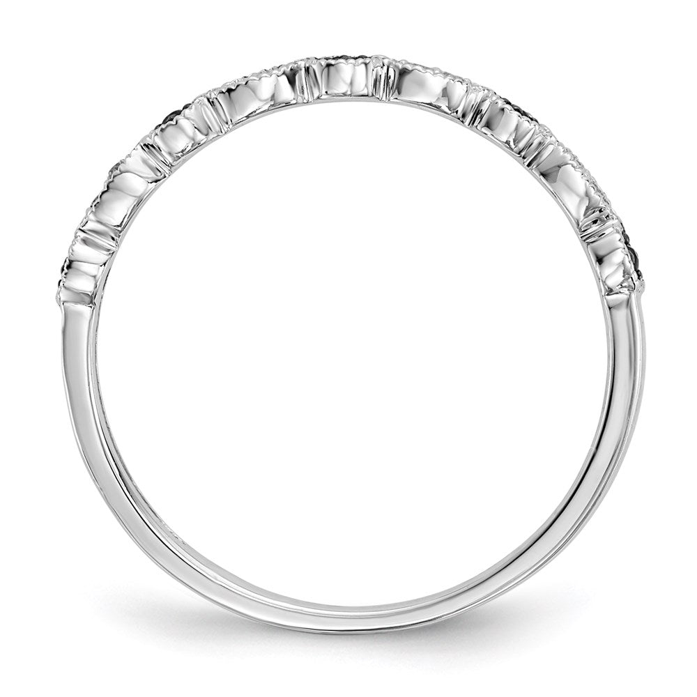 14k White Gold Blue/White Real Diamond Ring