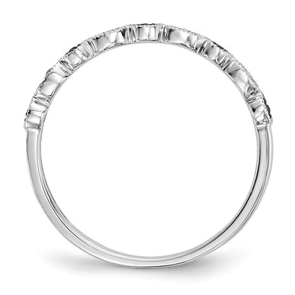 14k White Gold Blue/White Real Diamond Ring