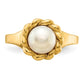 14K Yellow Gold 6-7mm White Button Freshwater Cultured Pearl Ring