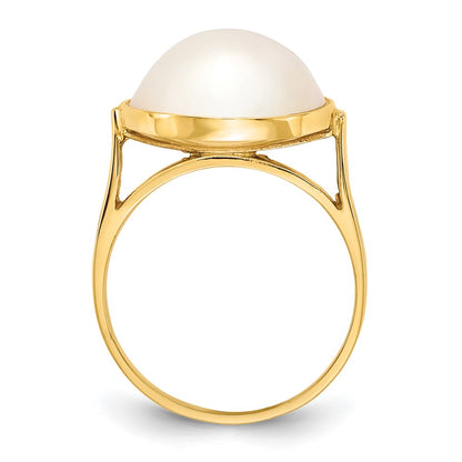 14K Yellow Gold 13-14mm Saltwater Cultured Mabe Pearl Ring