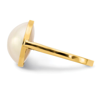 14K Yellow Gold 13-14mm Saltwater Cultured Mabe Pearl Ring