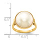 14K Yellow Gold 13-14mm Saltwater Cultured Mabe Pearl Ring