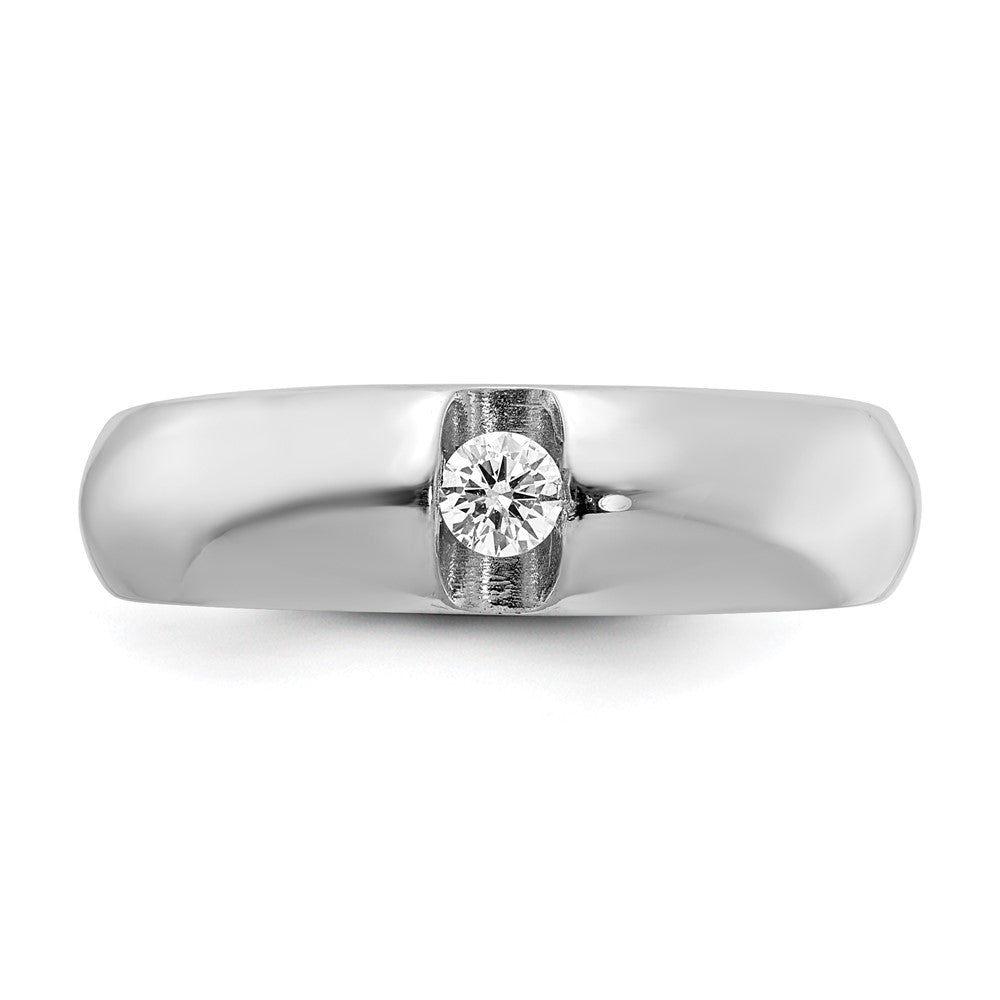 14k White Gold VS Real Diamond men's band