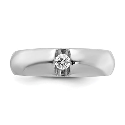 14k White Gold VS Real Diamond men's band