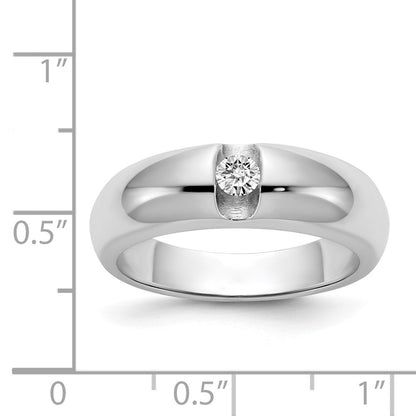14k White Gold VS Real Diamond men's band