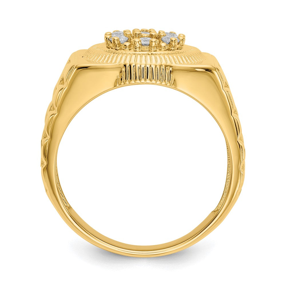 14K Yellow Gold AA Real Diamond men's ring