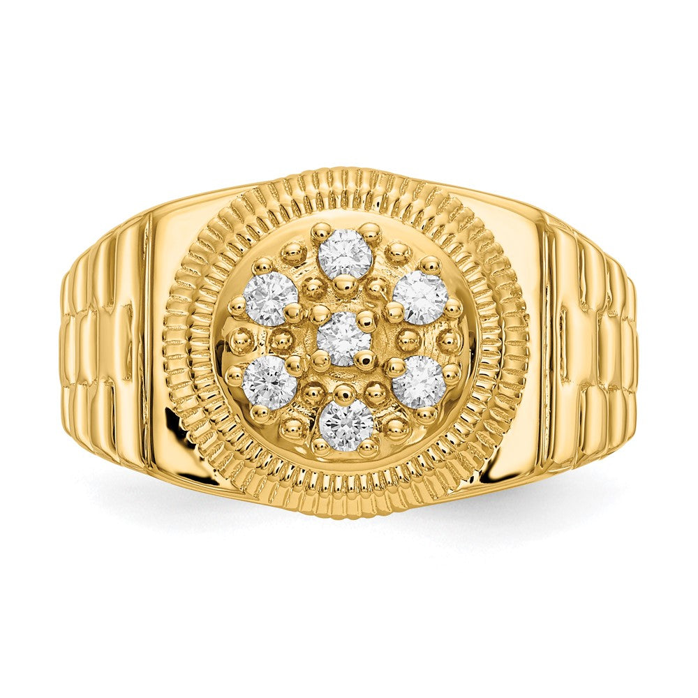 14K Yellow Gold AA Real Diamond men's ring