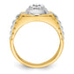 14k Two-Tone Gold AAA Real Diamond men's ring