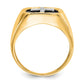 14K Yellow Gold AA Real Diamond Men's Cross Ring