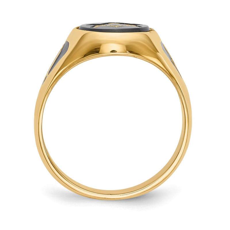 Solid 14k Yellow Gold Men's Masonic Ring