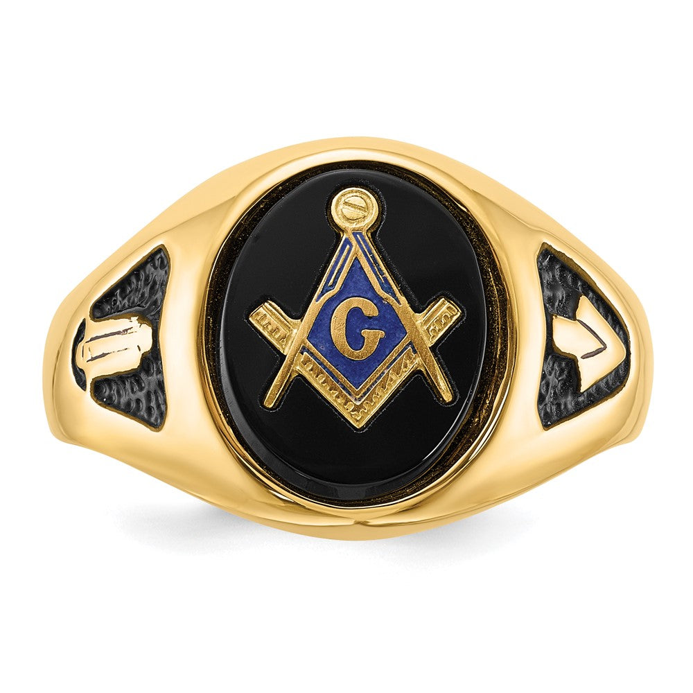 Solid 14k Yellow Gold Men's Masonic Ring