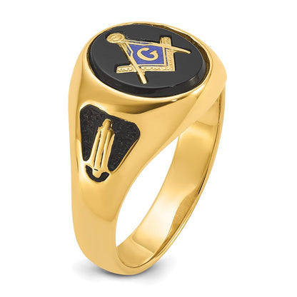 Solid 14k Yellow Gold Men's Masonic Ring