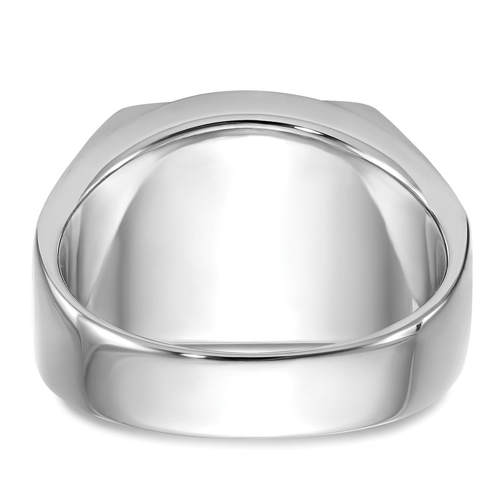 Solid 14k White Gold Men's Masonic Ring