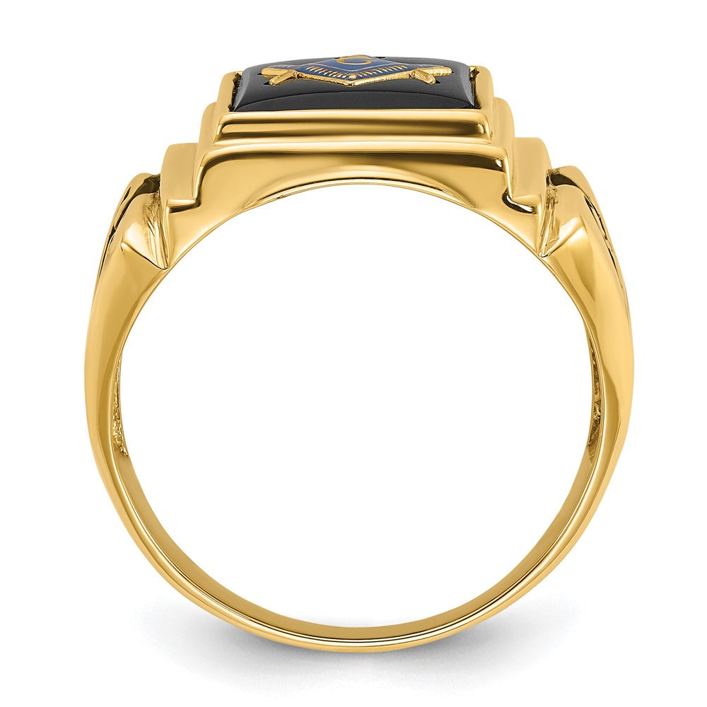 Solid 14k Yellow Gold Men's Masonic Ring