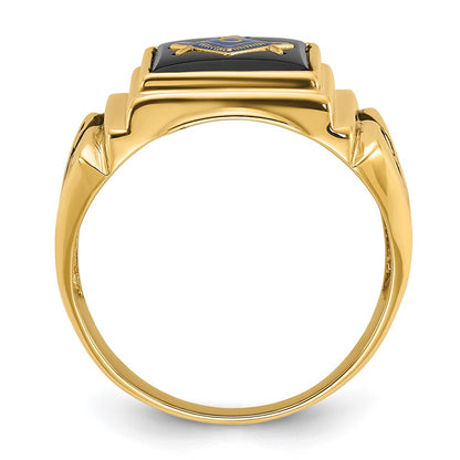 Solid 14k Yellow Gold Men's Masonic Ring