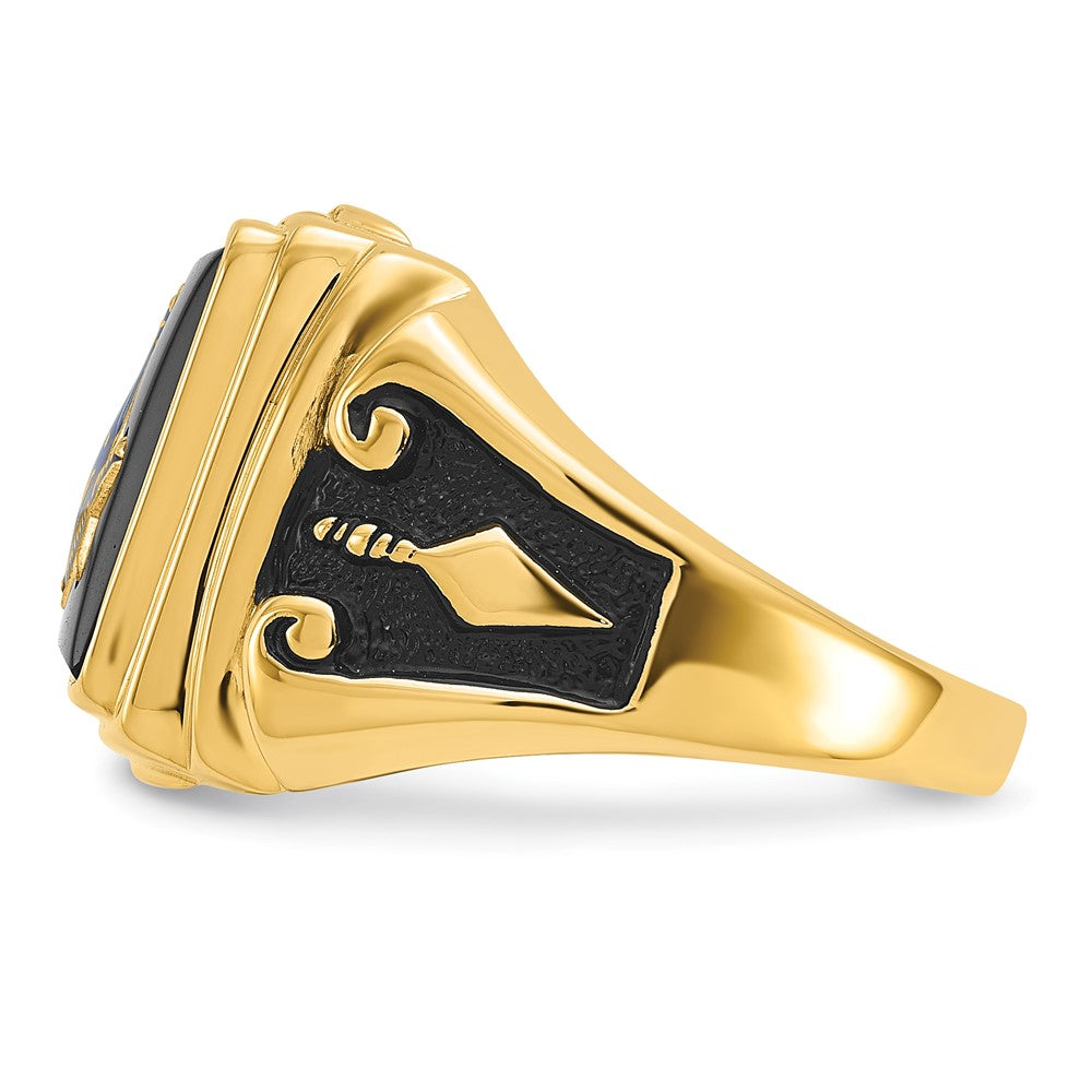 Solid 14k Yellow Gold Men's Masonic Ring