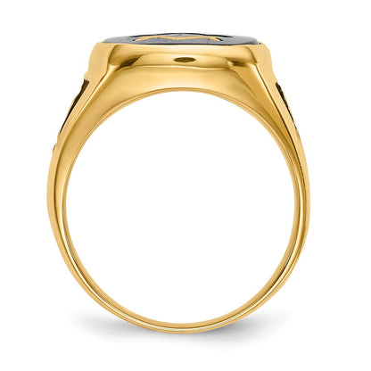 Solid 14k Yellow Gold Men's Masonic Ring