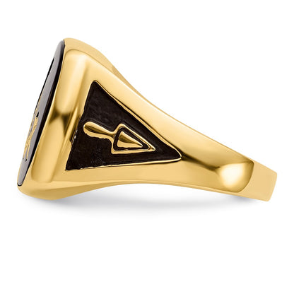 Solid 14k Yellow Gold Men's Masonic Ring