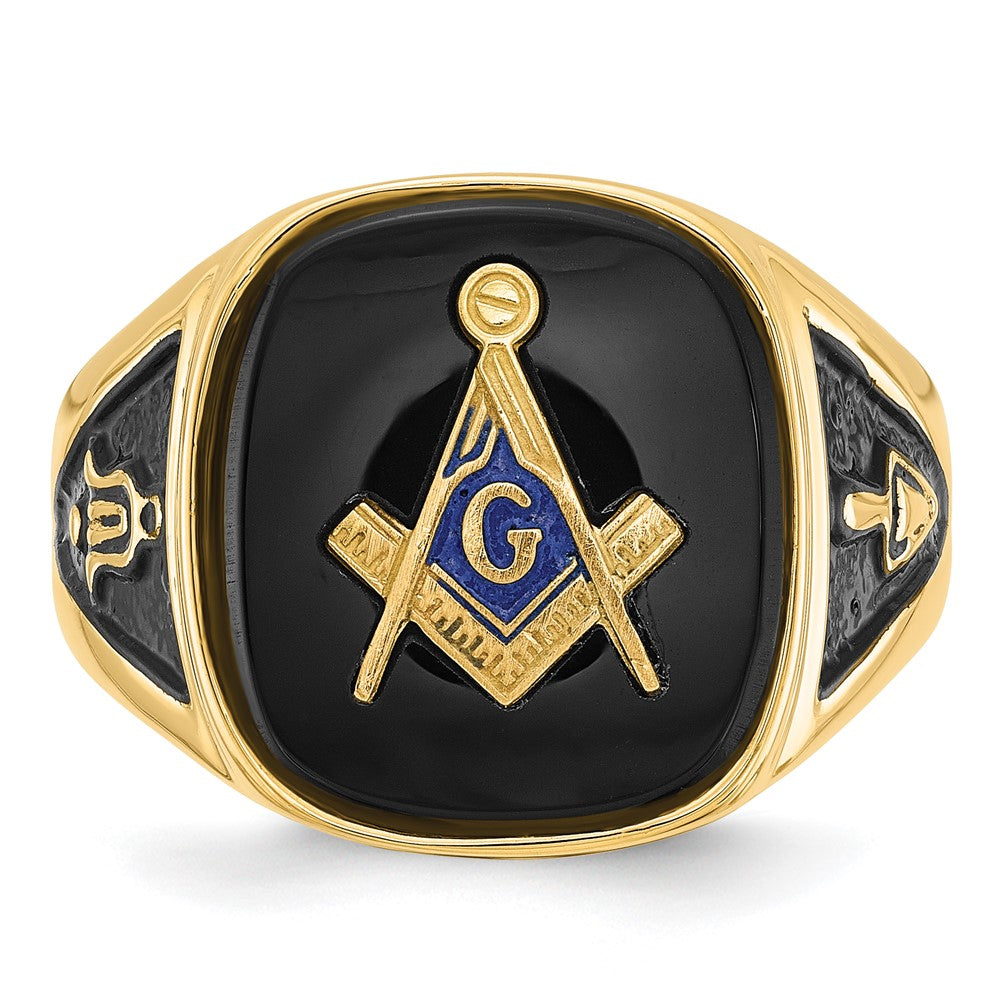 Solid 14k Yellow Gold Men's Masonic Ring