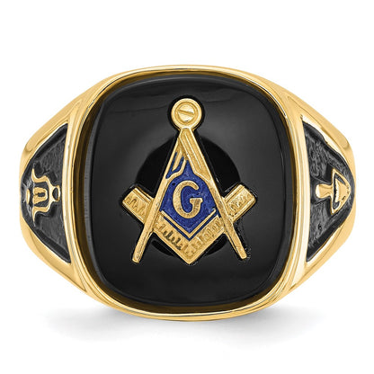 Solid 14k Yellow Gold Men's Masonic Ring