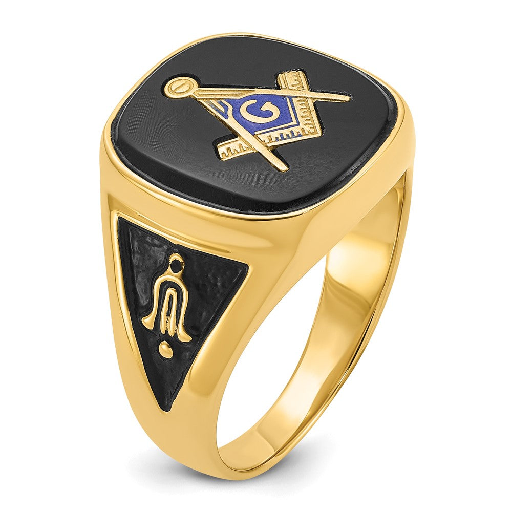 Solid 14k Yellow Gold Men's Masonic Ring