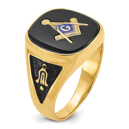 Solid 14k Yellow Gold Men's Masonic Ring