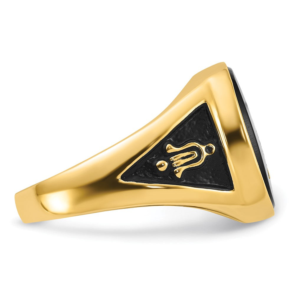 Solid 14k Yellow Gold Men's Masonic Ring