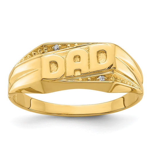 14k Yellow Gold A Diamond mens ring