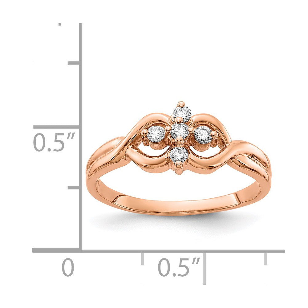 14k Rose Gold VS Real Diamond ring