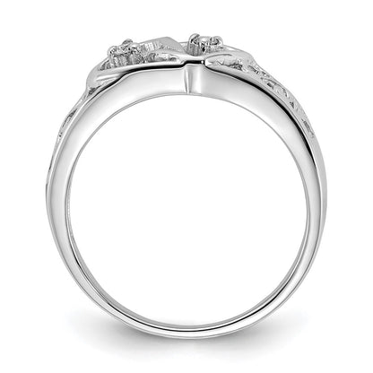 14k White Gold AAA Real Diamond heart ring