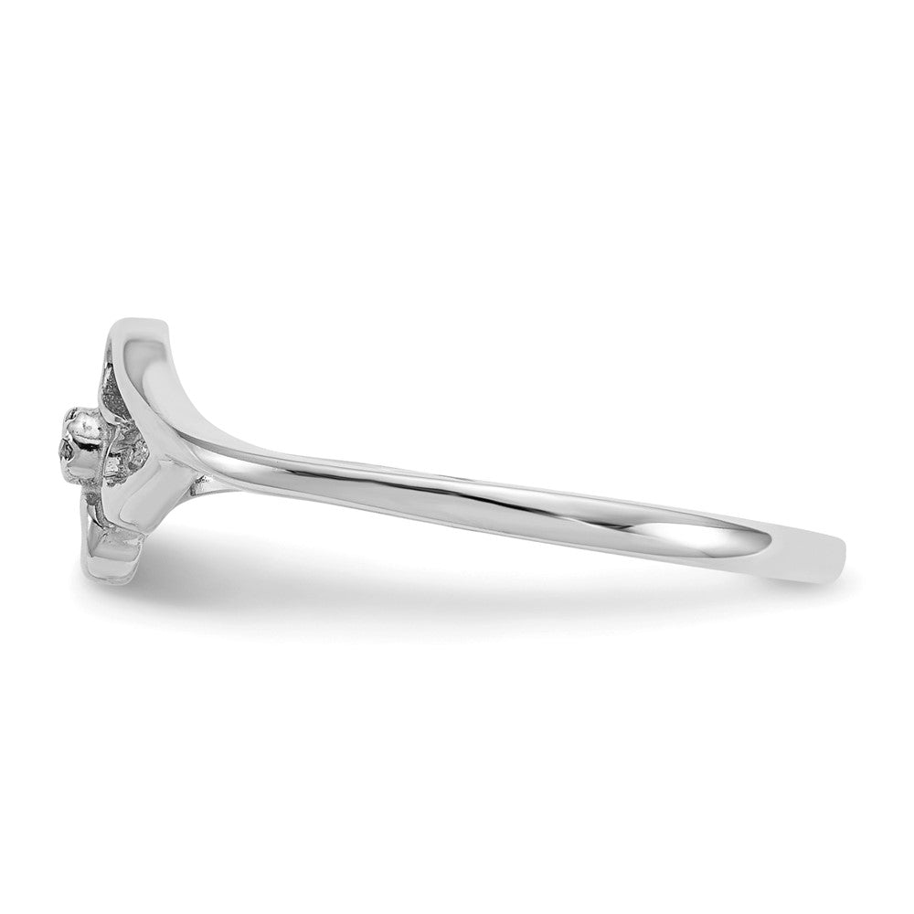 14k White Gold AAA Real Diamond heart ring