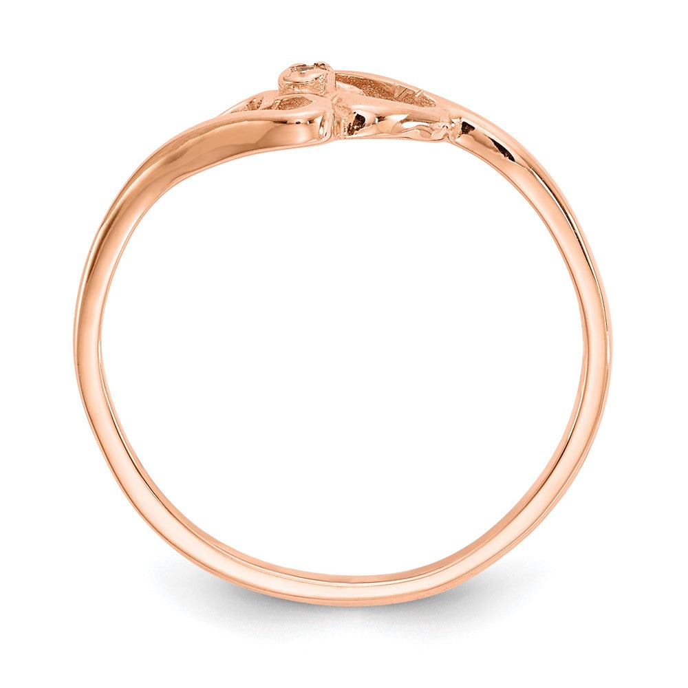 14k Rose Gold A Real Diamond heart ring