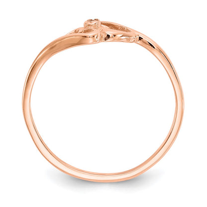 14k Rose Gold A Real Diamond heart ring