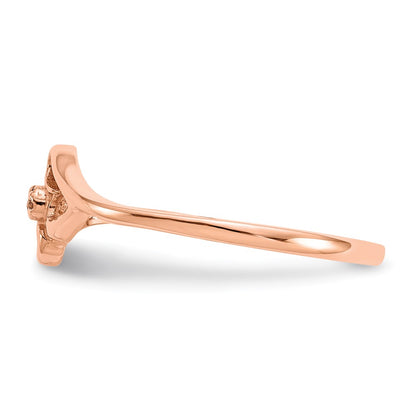 14k Rose Gold A Real Diamond heart ring