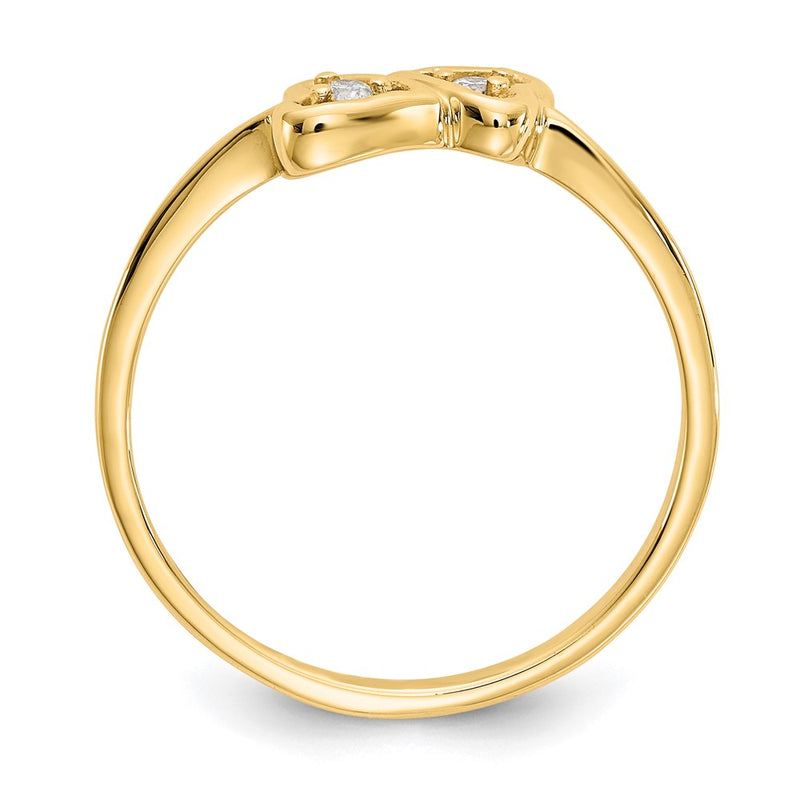14K Yellow Gold VS Real Diamond heart ring