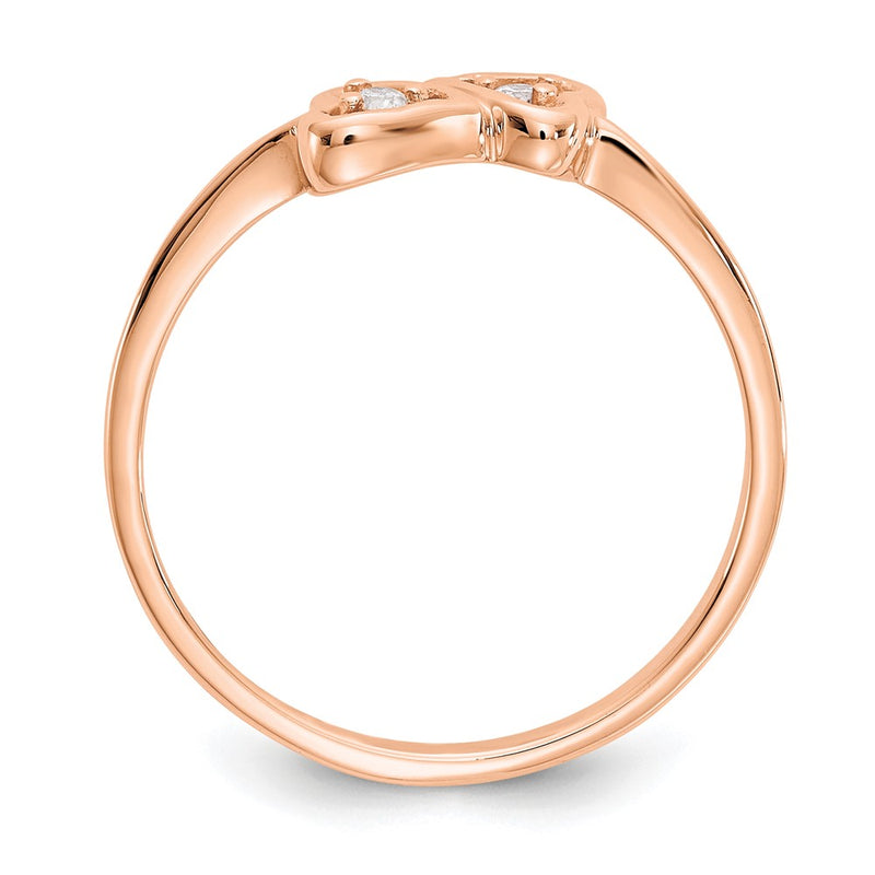 14k Rose Gold VS Real Diamond heart ring