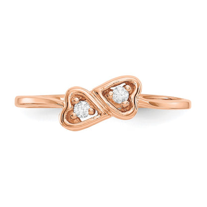 14k Rose Gold VS Real Diamond heart ring