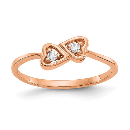 14k Rose Gold VS Real Diamond heart ring