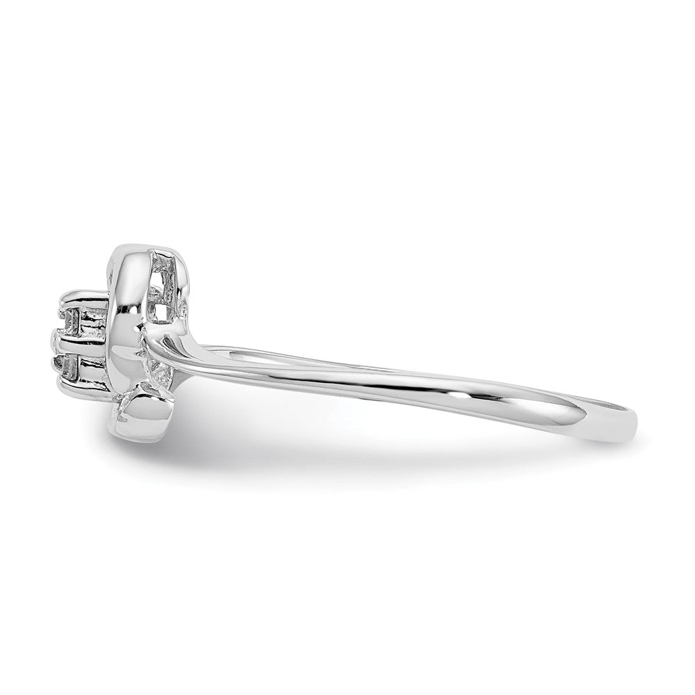 14k White Gold AAA Real Diamond heart ring