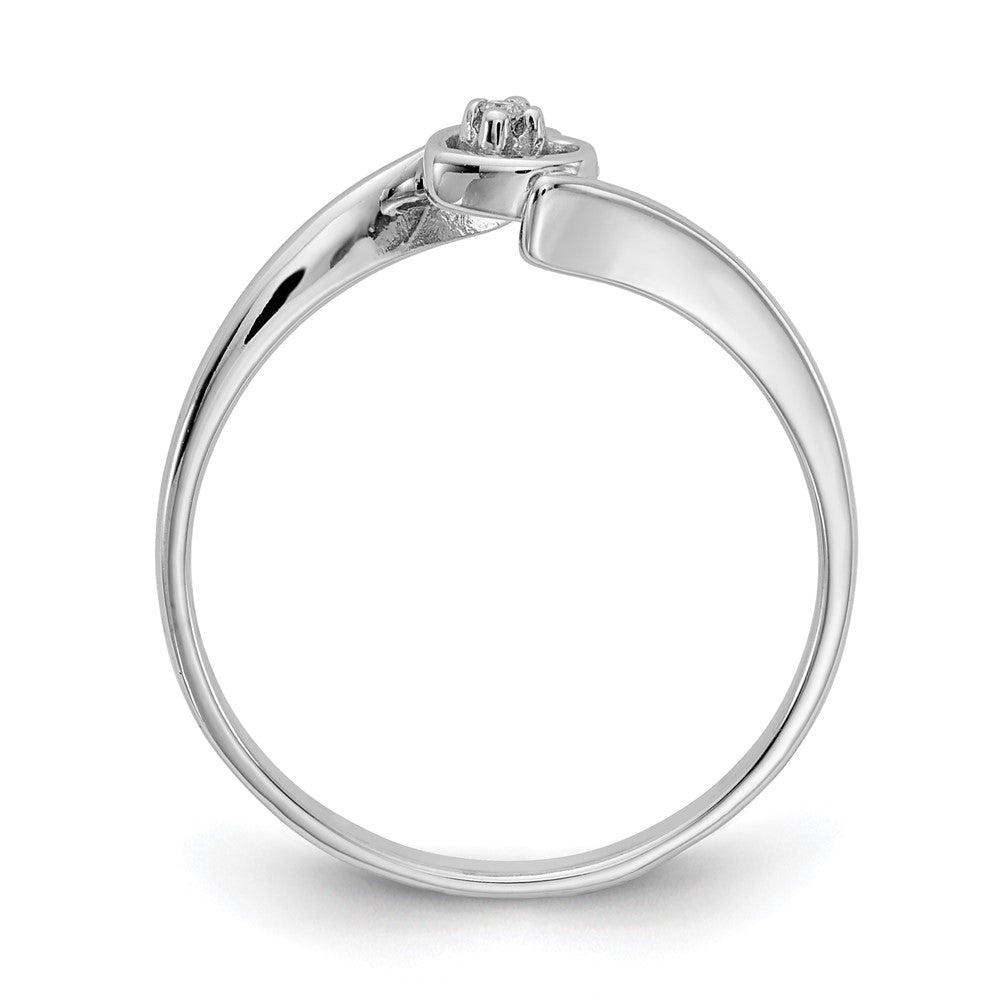 14k White Gold A Real Diamond heart ring