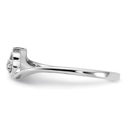 14k White Gold AA Real Diamond heart ring