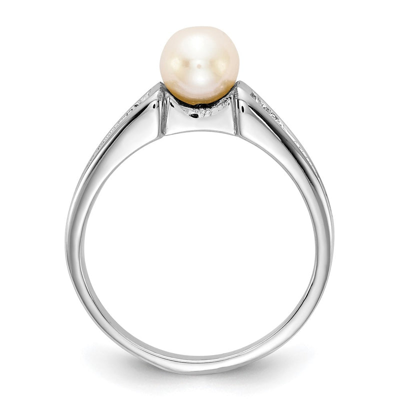 14k White Gold FW Cultured Pearl Ring