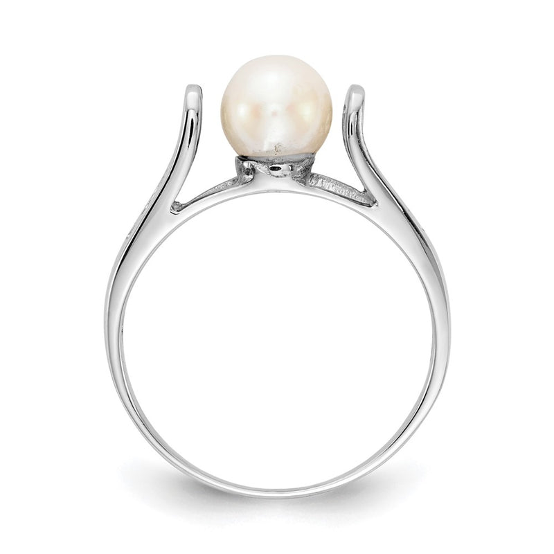 14k White Gold FW Cultured Pearl Ring