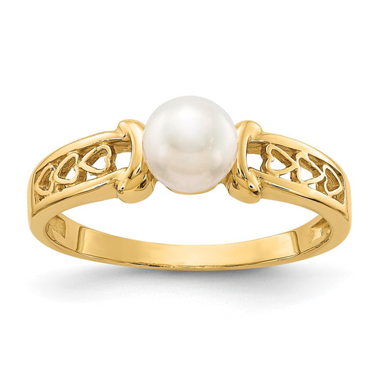 14K Yellow Gold FW Cultured Pearl ring