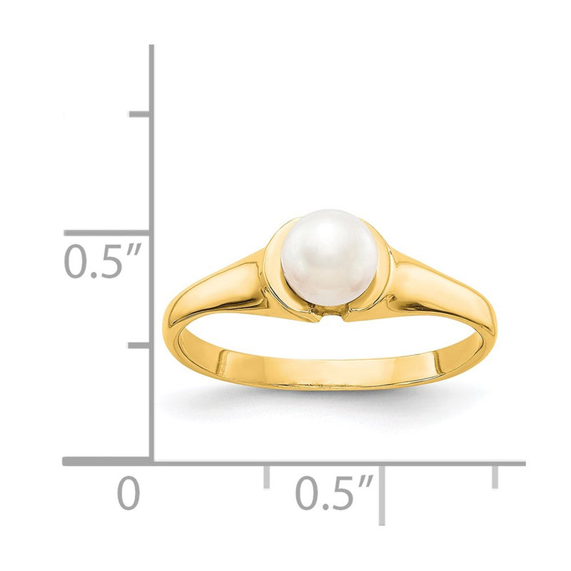 14K Yellow Gold 5mm FW Cultured Pearl ring