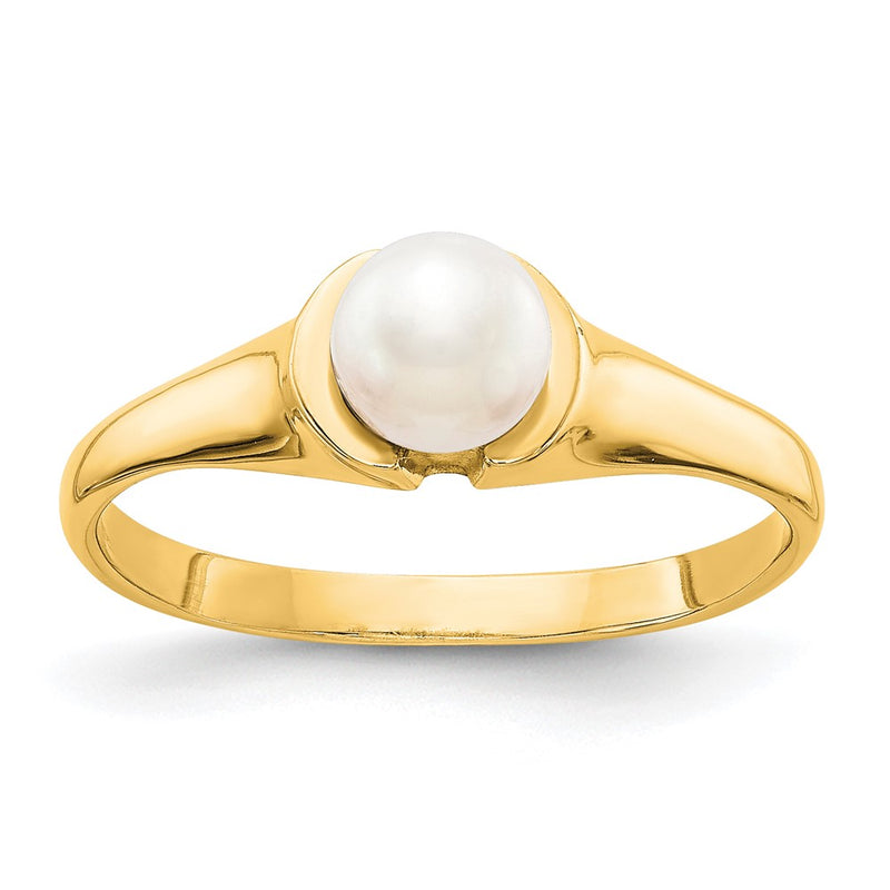 14K Yellow Gold 5mm FW Cultured Pearl ring