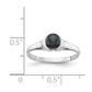 14k White Gold 5mm Black FW Cultured Pearl ring