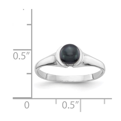 14k White Gold 5mm Black FW Cultured Pearl ring