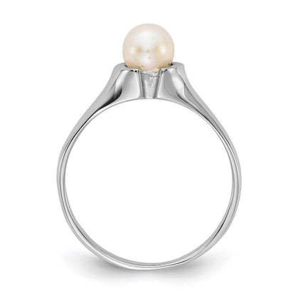 14k White Gold 5mm FW Cultured Pearl Ring
