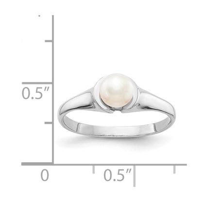 14k White Gold 5mm FW Cultured Pearl Ring